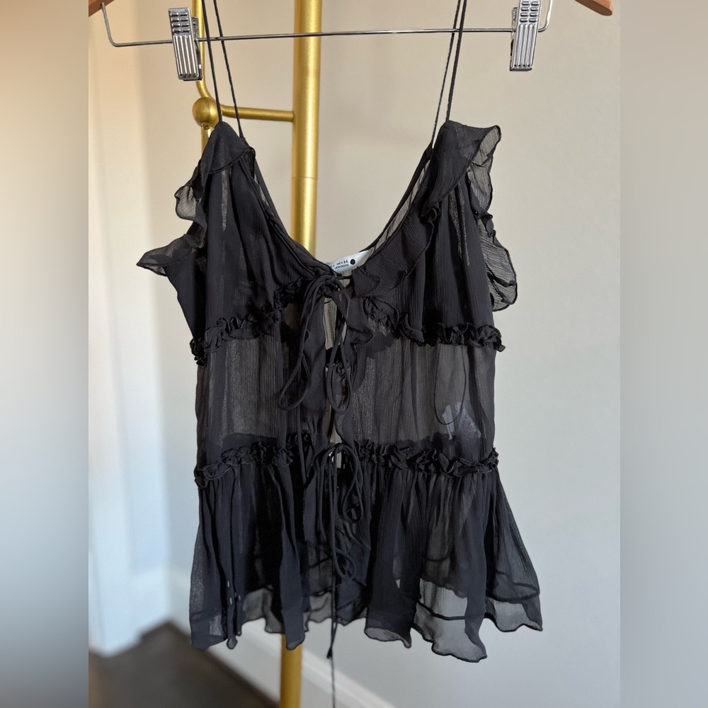 NWT Zara sheer ruffled camisole